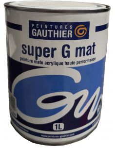 photo pot de Peinture acrylique mate SUPER G MAT Blanc Gauthier 1L