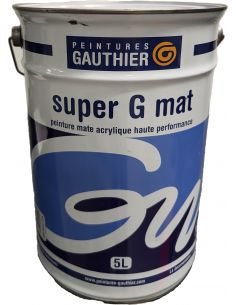 photo pot de Peinture acrylique mate SUPER G MAT Blanc Gauthier 5L
