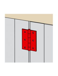 illustration Charnière rectangulaire mise en situation sur un mur