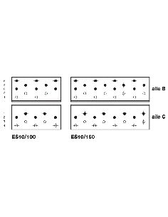 Visuel schéma exemple de clouage en fonction de la taille des équerres 10/100