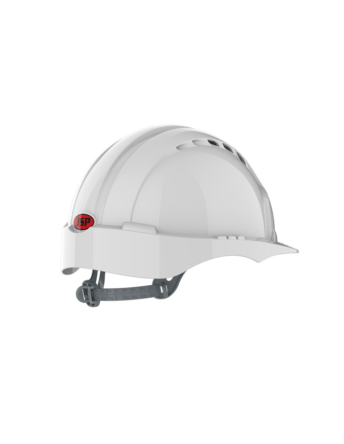 visuel Casque EVO®2 ventilé - glissière - blanc JSP Safety profil dos vers la droite