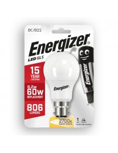 Blister de 1 Ampoule Energizer LED Standard B22 9.2W/60W 806