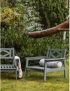 chaises de jardin en bois Green Smoke No.47 FARROW&BALL photo en extérieur