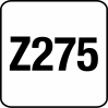 Pictogramme Z275 indique que le produit est en acier galvanisé